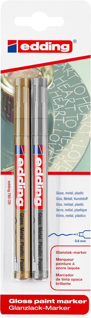 Glanzlack-Marker edding 780 0,8mm gold/silber-0
