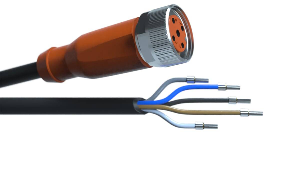 Sensorleitung M12 5P PUR 2m IP69K - 2 m - PUR-Kabel - AA043 - autosen-0