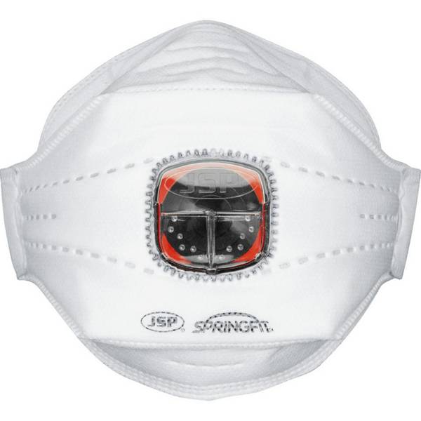 JSP® Einwegmaske SPRINGFIT™ 435 FFP3 NR D, Kat.III, Typhoon™ Ventil, weiß, 10/VE