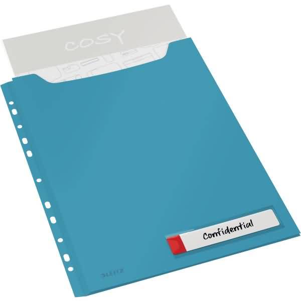 Prospekthülle Cosy A4 Maxi PP einklappbarer Lochrand VE=3 Stück blau-1