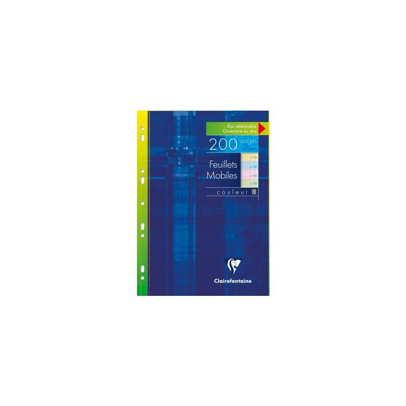 Clairefontaine Feuillets mobiles perforés couleur, A4, séyès-0