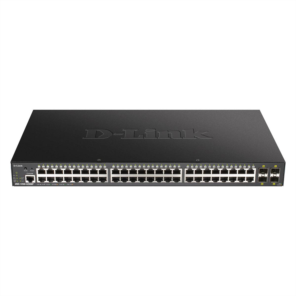 D-Link DGS-1250-52XMP Gigabit Switch PoE 52-Port Smart Managed PoE+ 4x 10G-0
