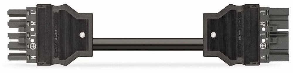 WAGO WINSTA MIDI Steckverbinder-System 3-5x4 mm² Verbindungsleitung, Buchse - Stecker, 5 polig, schwarz-0