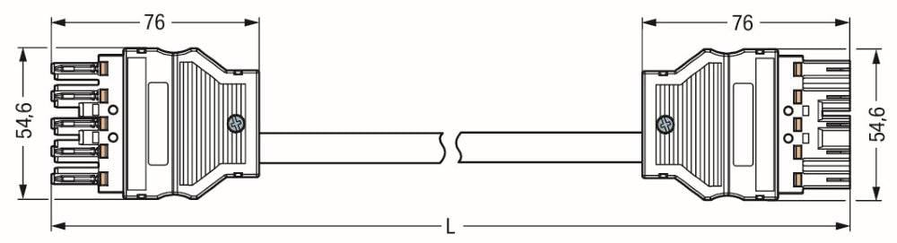 WAGO WINSTA MIDI Steckverbinder-System 3-5x4 mm² Verbindungsleitung, Buchse - Stecker, 5 polig, schwarz-1