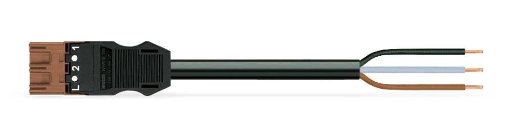 WAGO WINSTA MIDI Steckverbinder-System 3-5x4 mm² Anschlussleitung, Stecker - offenes Leitungsende, 3 polig, schwarz-0