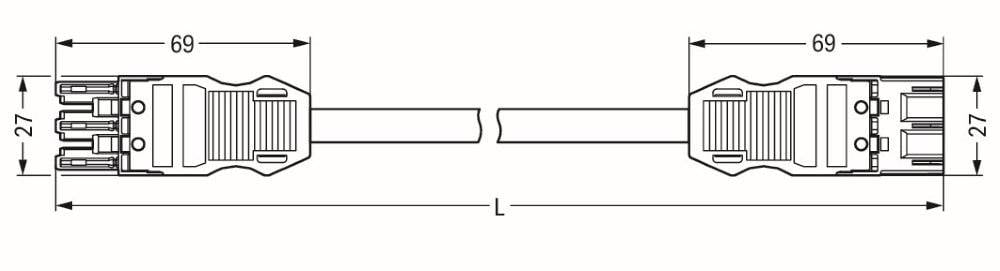 WAGO WINSTA MIDI Steckverbinder-System 3-5x4 mm² Verbindungsleitung, Buchse - Stecker, 3 polig, weiß-1