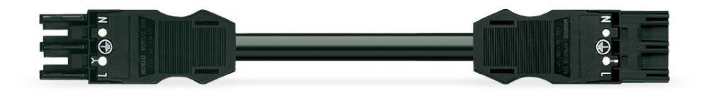 WAGO WINSTA MIDI Steckverbinder-System 3-5x4 mm² Verbindungsleitung, Buchse - Stecker, 3 polig, schwarz-0
