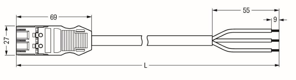 WAGO WINSTA MIDI Steckverbinder-System 3-5x4 mm² Anschlussleitung, grau-1