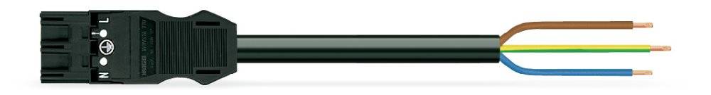 WAGO WINSTA MIDI Steckverbinder-System 3-5x4 mm² Anschlussleitung, Stecker - offenes Leitungsende, 3 polig, schwarz-0