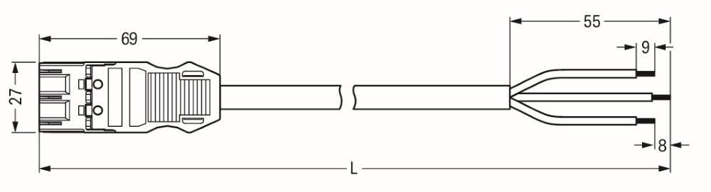 Wago konfektionierte Anschlussleitung;Eca;Stecker/offenes Ende;rot - 771-9973/216-201 - 1 Stück-1