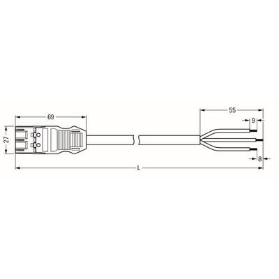 WAGO WINSTA MIDI Steckverbinder-System 3-5x4 mm² Anschlussleitung, Stecker - offenes Leitungsende, 3 polig, weiß-1