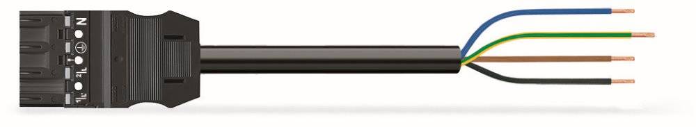 WAGO WINSTA MIDI Steckverbinder-System 3-5x4 mm² Anschlussleitung, Stecker - offenes Leitungsende, 4 polig, schwarz-0