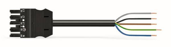 WAGO WINSTA MIDI Steckverbinder-System 3-5x4 mm² Anschlussleitung, Buchse - offenes Leitungsende, 5 polig, schwarz