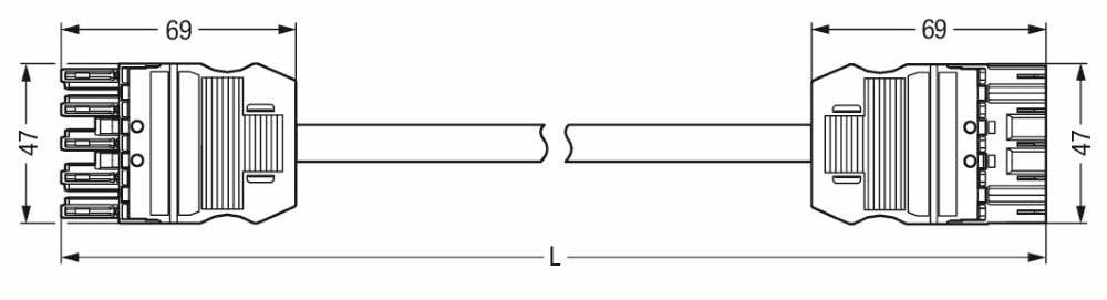 WAGO WINSTA MIDI Steckverbinder-System 3-5x4 mm² Verbindungsleitung, Buchse - Stecker, 5 polig, schwarz-1