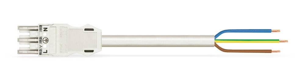 WAGO WINSTA MIDI Steckverbinder-System 3-5x4 mm² Anschlussleitung, Buchse - offenes Leitungsende, 3 polig, weiß-0