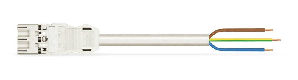WAGO WINSTA MIDI Steckverbinder-System 3-5x4 mm² Anschlussleitung, Stecker - offenes Leitungsende, 3 polig, weiß-0