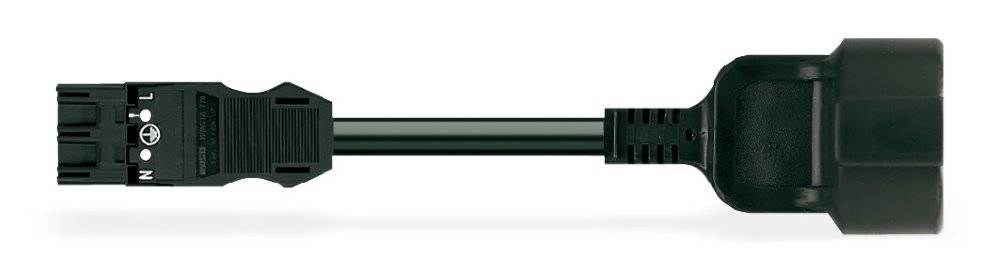 WAGO WINSTA MIDI Steckverbinder-System 3-5x4 mm² Anschlussleitung, Stecker - Schutzkontakt-Kupplung, 3 polig, schwarz-0