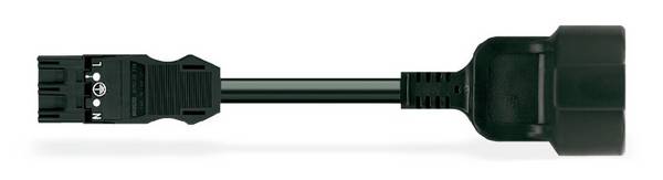 WAGO WINSTA MIDI Steckverbinder-System 3-5x4 mm² Anschlussleitung, Stecker - Schutzkontakt-Kupplung, 3 polig, schwarz