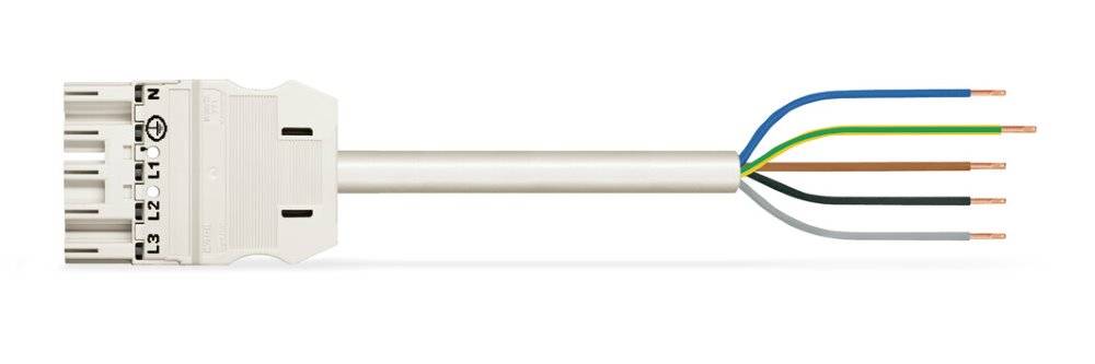 WAGO WINSTA MIDI Steckverbinder-System 3-5x4 mm² Anschlussleitung, Stecker - offenes Leitungsende, 5 polig, weiß-0