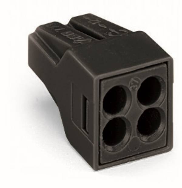Wago Verbindungsdosenklemme;für ein- und mehrdrähtige Leiter;max. 2,5 mm²;schwarz - 773-514 - 100 Stück