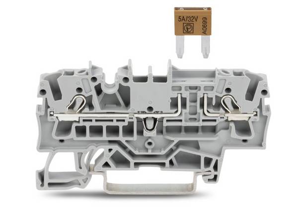 Wago 2-Leiter-Sicherungsklemme;für Kfz-Mini-Flachsicherungen;gemäß DIN 7258-3f, ISO 8820-3;grau - 2002-1681 - 50 Stück
