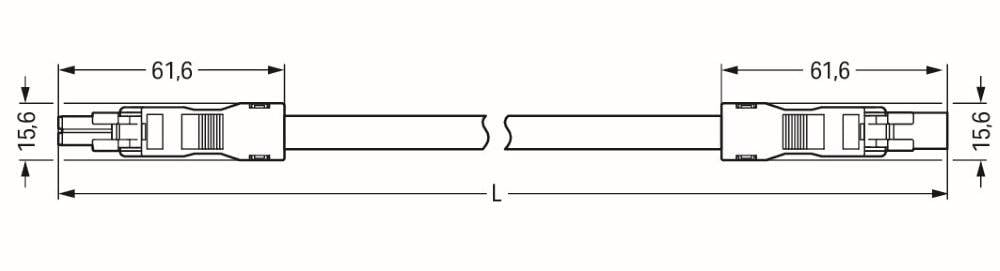 WAGO WINSTA MINI 2-5x1,5 mm² Verbindungsleitung, Buchse - Stecker, 2 polig, schwarz-1