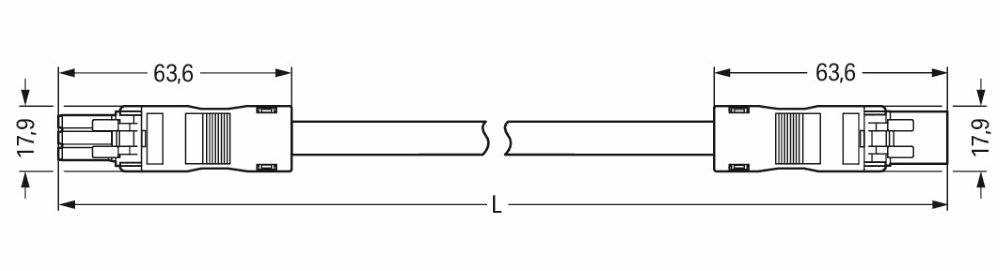 WAGO WINSTA MINI 2-5x1,5 mm² Verbindungsleitung, Buchse - Stecker, 3 polig, schwarz-1