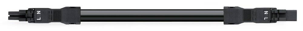 WAGO WINSTA MINI 2-5x1,5 mm² Verbindungsleitung, Buchse - Stecker, 2 polig, schwarz-0