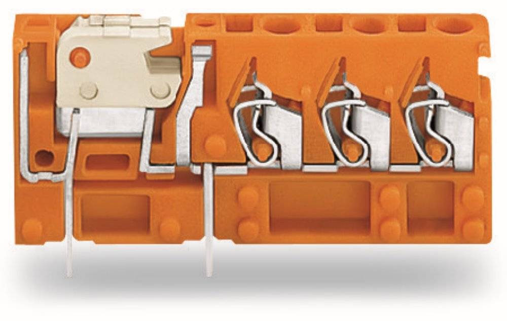 Wago Anreihbare 3-Leiter-Leiterplattenklemme;mit Trennmesser;2,5 mm²;orange - 742-158 - 100 Stück-0