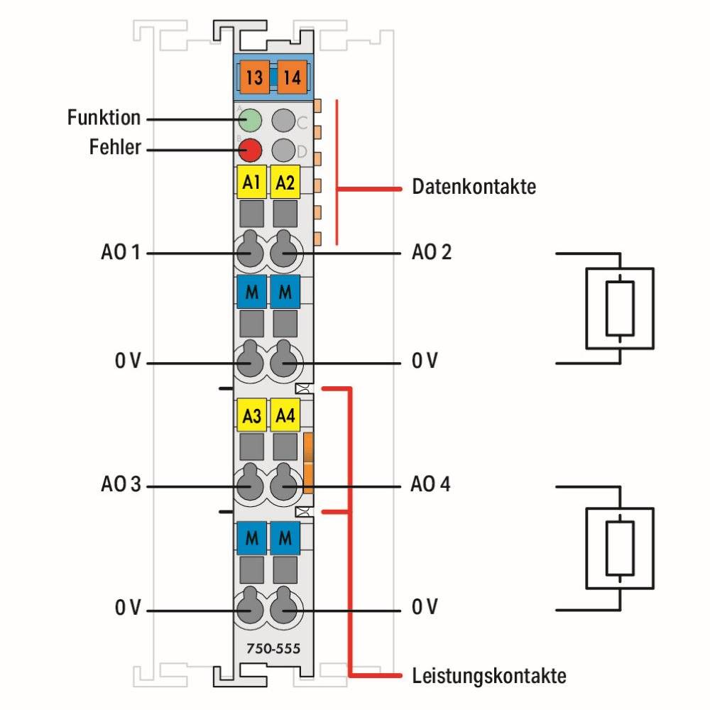Wago 4-Kanal-Analogausgangmodul 750-555-2
