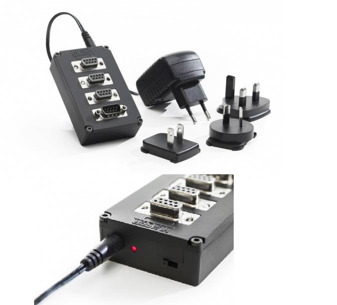 KVASER T-cannector v2, CAN-Hub / Distribution Box für 3x D-Sub-9 weiblich, 1x D-Sub-9-männlich, inkl. Netzteil-0