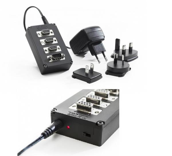 KVASER T-cannector v2, CAN-Hub / Distribution Box für 3x D-Sub-9 weiblich, 1x D-Sub-9-männlich, inkl. Netzteil