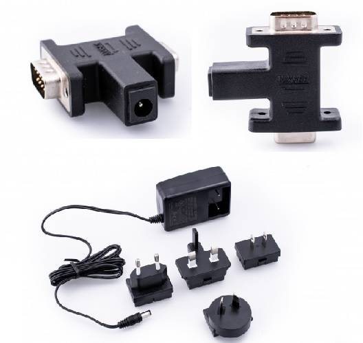 KVASER DB9-Power Inlet (00973-8): CAN-Zwischenstecker (D-Sub-9) für externe Stromversorgung im CAN-Bus, inkl. Netzteil-0