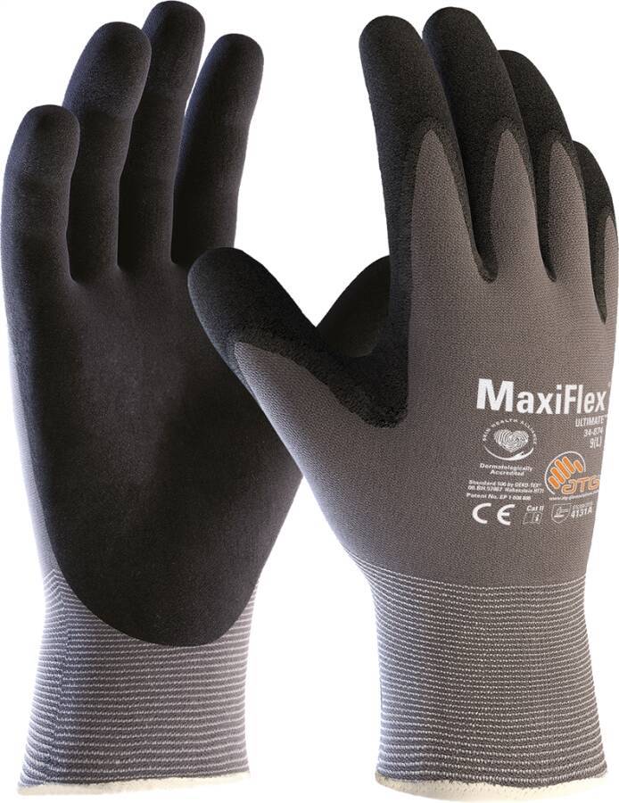 Industrie Montageschutzhandschuh MaxiFlex® ULTIMATE 2440 34-874 2440-09 Größe 09 Farbe grau/schwarz Trägermaterial Nylo-0