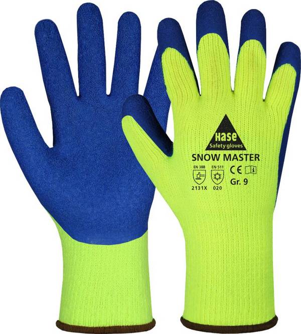Kälteschutzhandschuh Snow Master 508630-10 Größe 10 Farbe neon-gelb/blau Trägermaterial Polyacrylstrick Gauge 10 Mat.-St