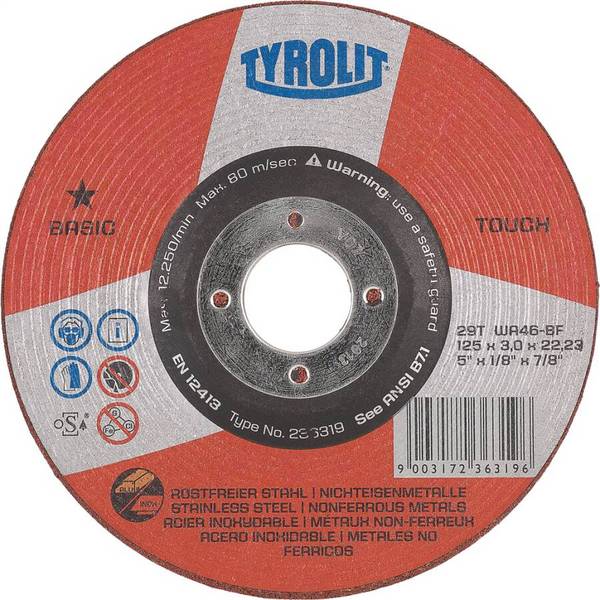 Halbflexible Schruppscheibe Basic Touch - 2 in 1 236319 Ø 125 mm Breite 3 mm Bohrung 22,23 mm