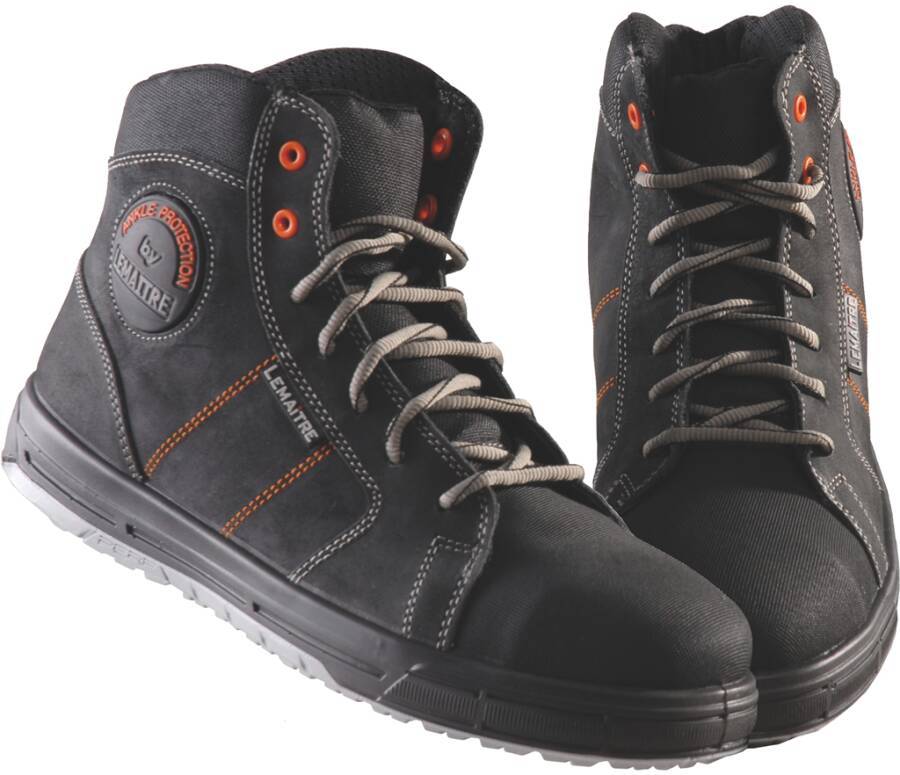 Sicherheitshalbschuh/-hochschuh S3 Soul / Saxo 1975-43 Größe 43 Farbe schwarz, mit grauen und orangefarbenen Nähten Ty-5
