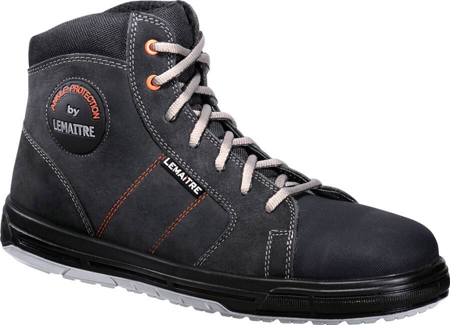 Sicherheitshalbschuh/-hochschuh S3 Soul / Saxo 1975-43 Größe 43 Farbe schwarz, mit grauen und orangefarbenen Nähten Ty-0