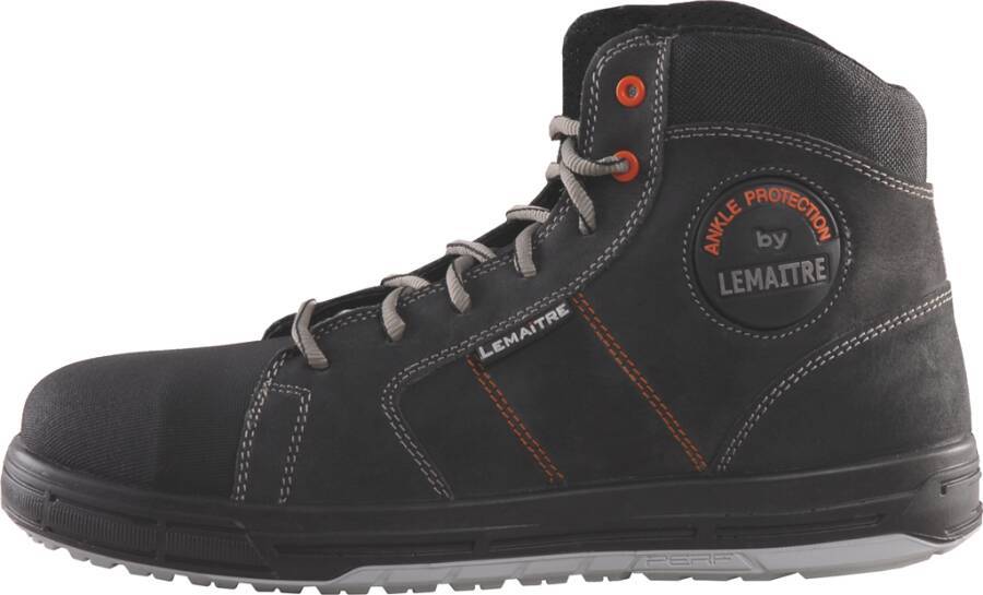 Sicherheitshalbschuh/-hochschuh S3 Soul / Saxo 1975-43 Größe 43 Farbe schwarz, mit grauen und orangefarbenen Nähten Ty-1
