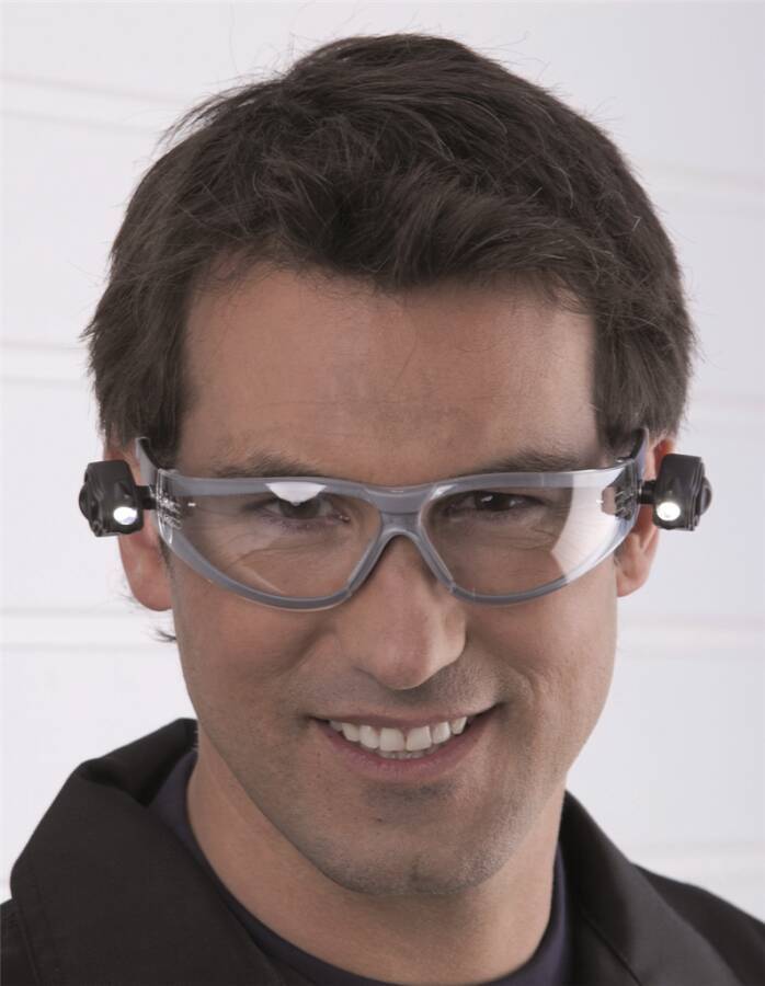Schutzbrille 3M™ Light Vision LED LEDLV Rahmen grau Scheibe klar-1