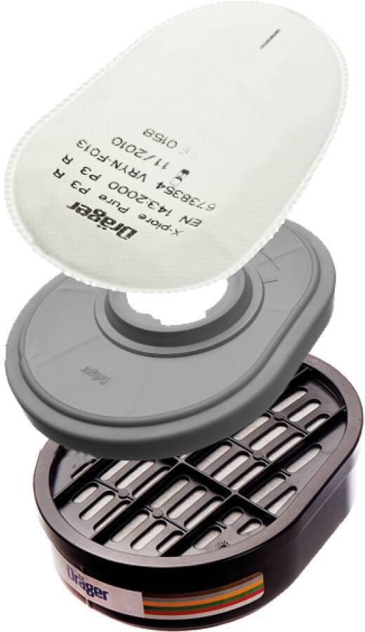 Kombinationsfilter X-plore® Bajonett 6738817 Bezeichnung A1B1E1K1 Hg P3 R D Schutz gegen Gase und Dämpfe von organische-1