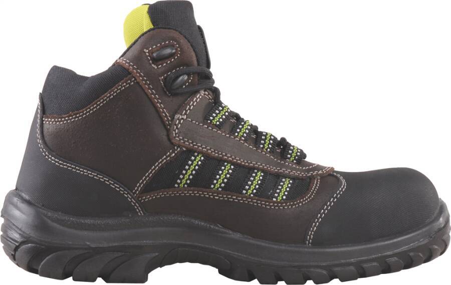 Sicherheitshalbschuh/-hochschuh S3 Douro / Danube 1345-43 Größe 43 Farbe schwarz/braun mit hellgrünen Applikationen Ty-1