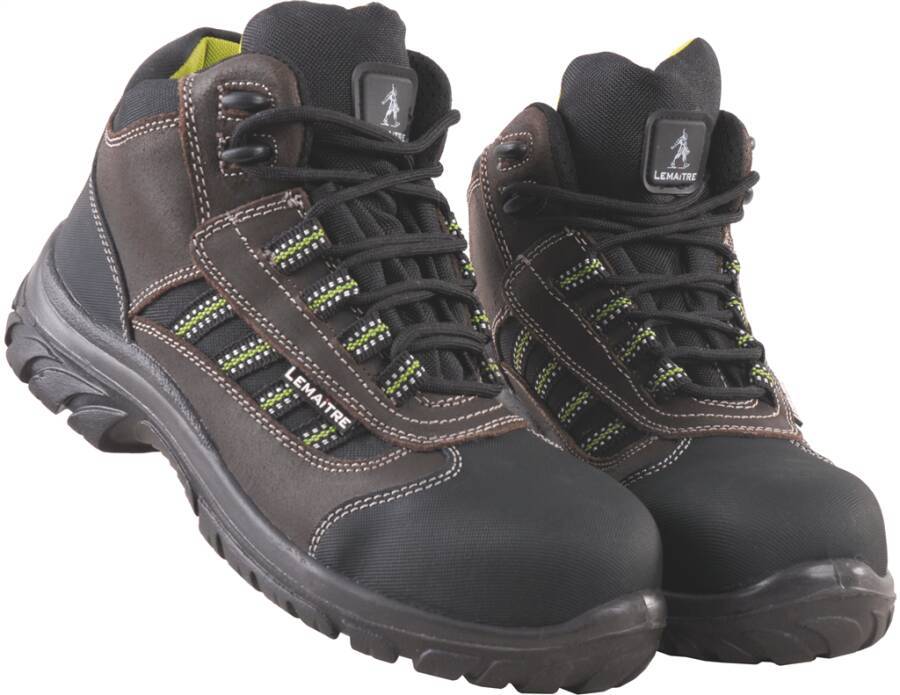 Sicherheitshalbschuh/-hochschuh S3 Douro / Danube 1345-43 Größe 43 Farbe schwarz/braun mit hellgrünen Applikationen Ty-2