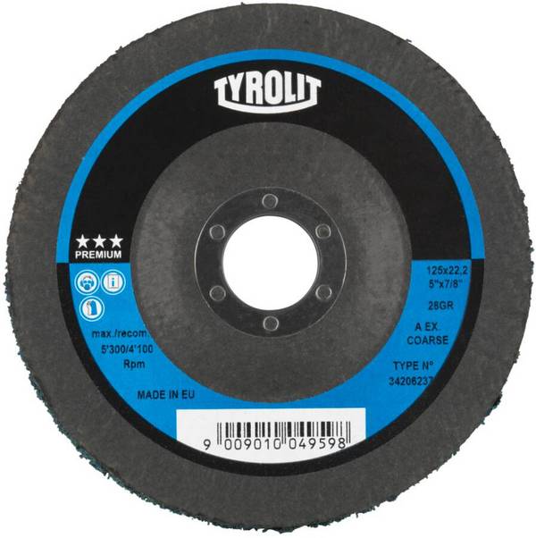 Grobreinigungsscheibe mit Glasgewebeteller 898017 Ø 125 mm Drehzahl max. 9.600 U/min Drehzahl empf. 4.000 - 6.000 U/min