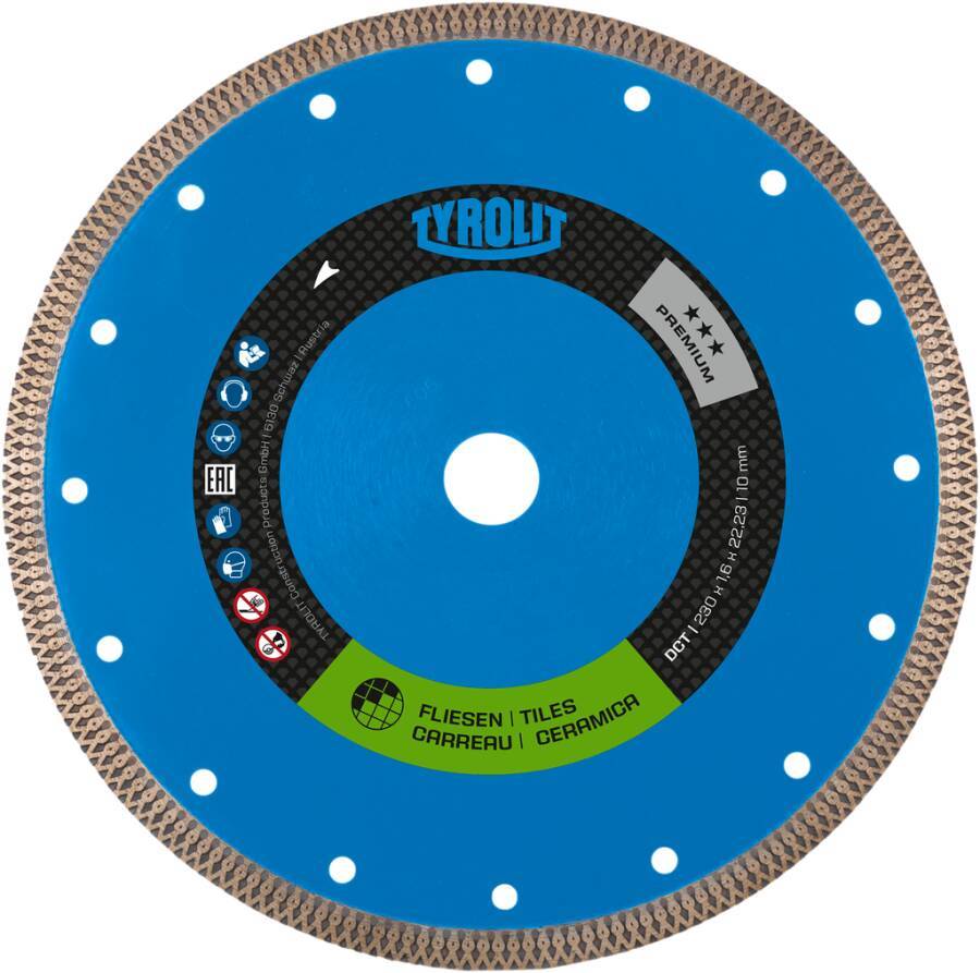 Fliesen-Diamant-Trennscheibe Premium DCT 639560 Ø 125 mm Bohrung 22,23 mm Segmenthöhe 10 mm-0