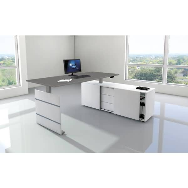 Schreibtisch M-ove siber H720-1200xB1800xT800mm graphit m.Sideboard-1