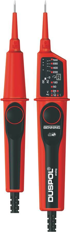Spannungsprüfer Duspol 050261 Typ analog Anzeige 12, 24, 50, 120, 230, 400, 690, 1.000 V AC/ DC, mit Tauchspule/ LED Übe-0