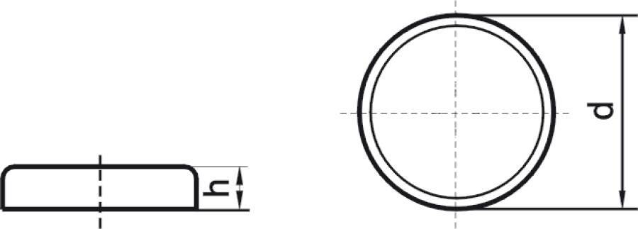 Magnetflachgreifer ohne Gewindebuchse 2524010 Haftkraft 4 N Ø (d) 10 mm Höhe (h) 4,5 mm-1