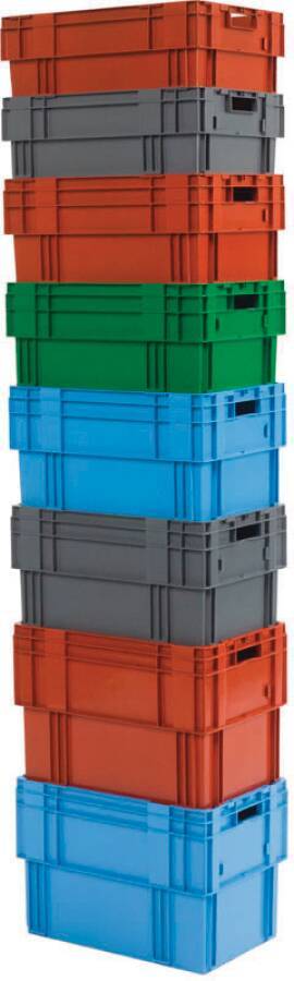 Euro-Drehstapelbehälter 932119001 Größe 1 Farbe blau Außenmaße (LxBxH) 600 x 400 x 420 mm Belastung im Stapel 700 kg-0
