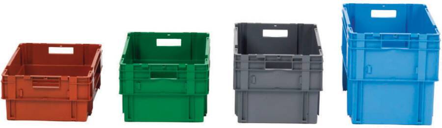 Euro-Drehstapelbehälter 932119001 Größe 1 Farbe blau Außenmaße (LxBxH) 600 x 400 x 420 mm Belastung im Stapel 700 kg-1